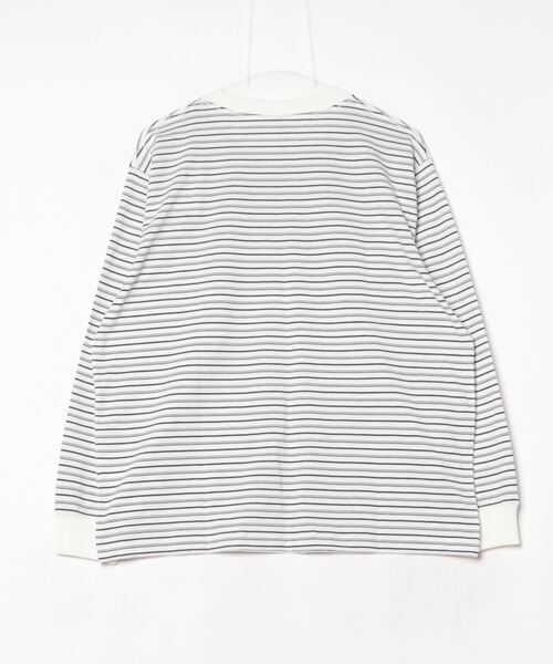 DANTON（ダントン）の「[DANTON/ダントン] ワンポイントロゴ ボーダーロンT（Tシャツ/カットソー・レディース・ホワイト/ネイビー・S/L/M）」の3枚目の写真