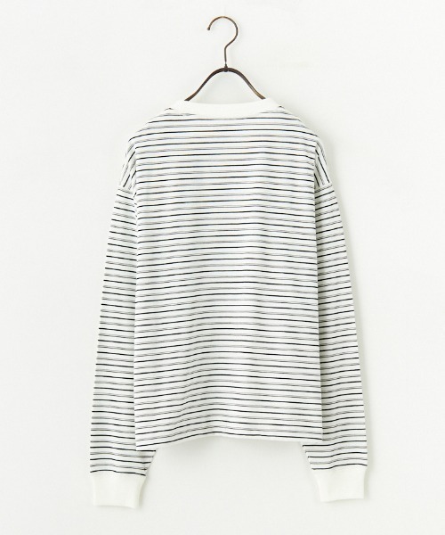 DANTON（ダントン）の「[DANTON/ダントン] ワンポイントロゴ ボーダーロンT（Tシャツ/カットソー・レディース・ホワイト/ネイビー・S/L/M）」の8枚目の写真