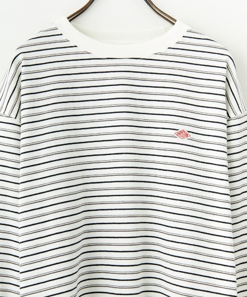 DANTON（ダントン）の「[DANTON/ダントン] ワンポイントロゴ ボーダーロンT（Tシャツ/カットソー・レディース・ホワイト/ネイビー・S/L/M）」の7枚目の写真