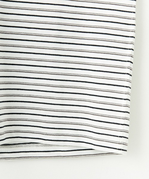 DANTON（ダントン）の「[DANTON/ダントン] ワンポイントロゴ ボーダーロンT（Tシャツ/カットソー・レディース・ホワイト/ネイビー・S/L/M）」の4枚目の写真