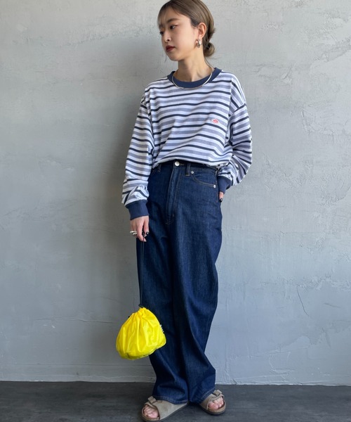 DANTON（ダントン）の「[DANTON/ダントン] ワンポイントロゴ ボーダーロンT（Tシャツ/カットソー・レディース・ホワイト/ネイビー・S/L/M）」の17枚目の写真