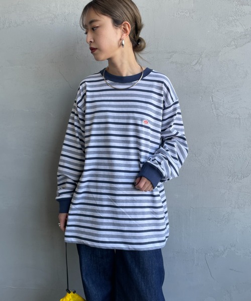 DANTON（ダントン）の「[DANTON/ダントン] ワンポイントロゴ ボーダーロンT（Tシャツ/カットソー・レディース・ホワイト/ネイビー・S/L/M）」の13枚目の写真