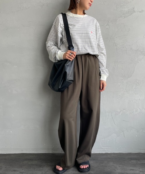 DANTON（ダントン）の「[DANTON/ダントン] ワンポイントロゴ ボーダーロンT（Tシャツ/カットソー・レディース・ホワイト/ネイビー・S/L/M）」の15枚目の写真