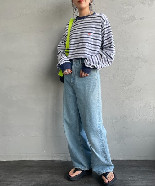 DANTON（ダントン）の「[DANTON/ダントン] ワンポイントロゴ ボーダーロンT（Tシャツ/カットソー・レディース・ホワイト/ネイビー・S/L/M）」の18枚目の写真