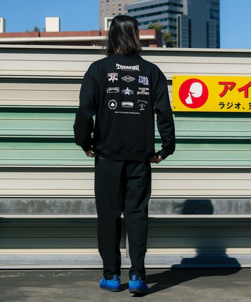 セール】LOGOS CREW SWEAT/スラッシャーロゴバックプリント