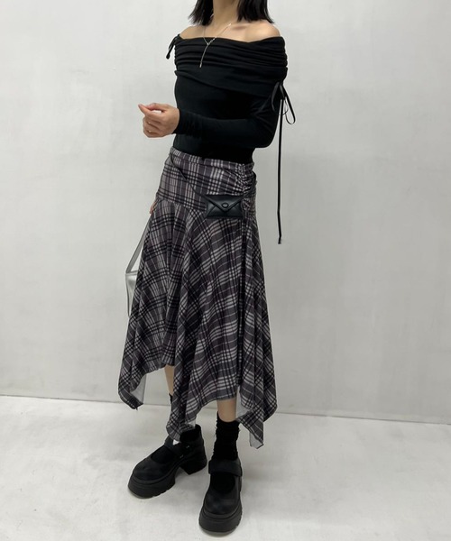 mebole(メボレ)の「アンバランスチェックスカート(スカート・レディース・グレー・FREE)」の16枚目の写真