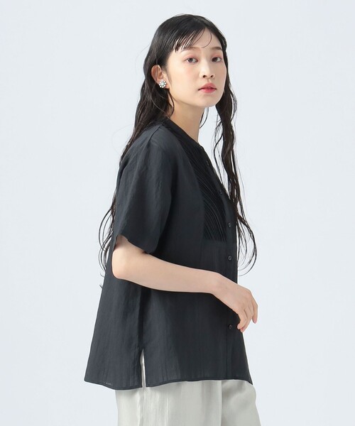 BEAMS HEART(ビームスハート)の「ストライプ柄 ピンタック シャツ(シャツ/ブラウス・レディース・オフホワイト/ブラック/イエロー/イエロー系その他2・FREE)」の7枚目の写真