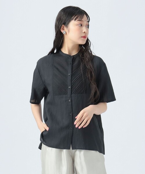 BEAMS HEART(ビームスハート)の「ストライプ柄 ピンタック シャツ(シャツ/ブラウス・レディース・オフホワイト/ブラック/イエロー/イエロー系その他2・FREE)」の8枚目の写真