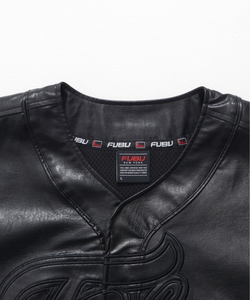 FUBU( フブ)の「FUBU フブ ブランド ロゴ 刺繍 アメカジ エコレザー 半袖 ベースボールシャツ 半袖シャツ(その他トップス・メンズ・ブラック・M/XXL/XL/L)」の10枚目の写真