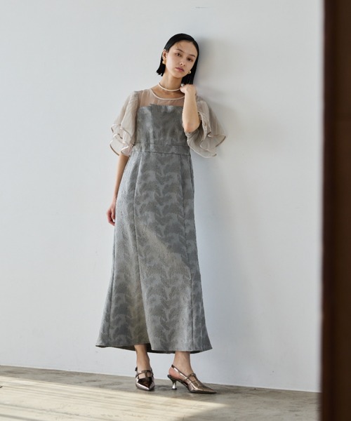 AIC.（エーアイシー）の「ラッフルスリーブロングワンピース（ワンピース・レディース・グレー/グリーン・FREE）」の10枚目の写真