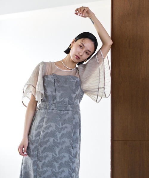 AIC.（エーアイシー）の「ラッフルスリーブロングワンピース（ワンピース・レディース・グレー/グリーン・FREE）」の14枚目の写真