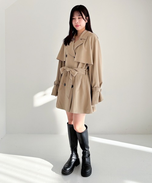 miumiu ミュウミュウ トレンチコート ベルト フレアトレンチコート フレア MiuMiu(ミュウミュウ) トレンチコート(レディース) - 海外通販の