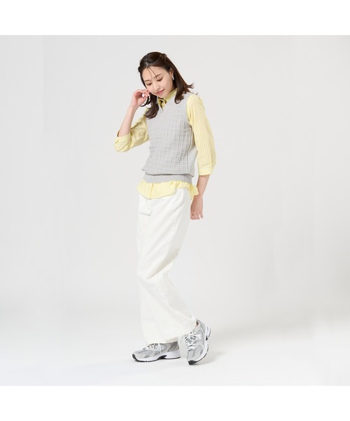 tシャツ Vネックニットベスト レディース クーポン】【セール 50%OFF】Vネック ニットベスト オレンジ系