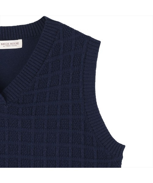 TOKYO SHIRTS（トウキョウシャツ）の「Vネック レディースニットベスト（ベスト・レディース・ライトグレー/ネイビー・LL/M/L）」の15枚目の写真