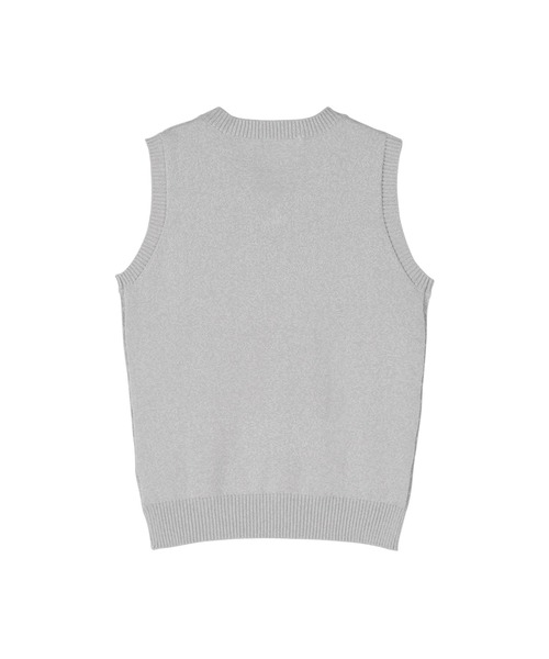 TOKYO SHIRTS（トウキョウシャツ）の「Vネック レディースニットベスト（ベスト・レディース・ライトグレー/ネイビー・LL/M/L）」の6枚目の写真