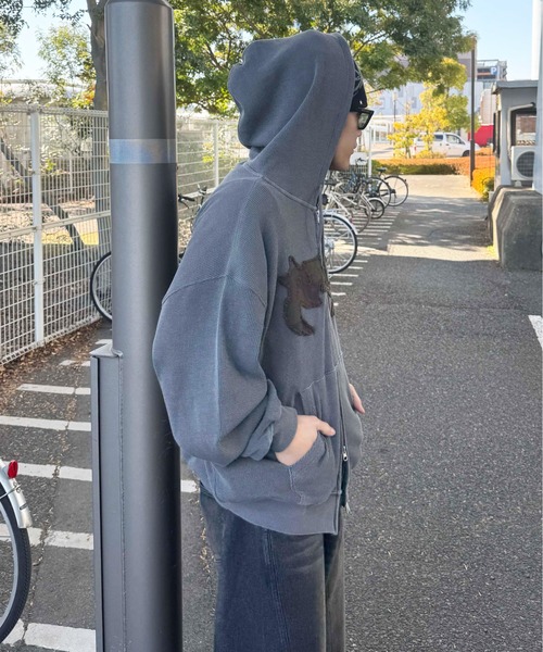 sedacle（セダクル）の「柄アップリケ加工サーマルパーカー（パーカー・メンズ・チャコールグレー/ブラウン/ベージュ/グレー系その他/ベージュ系その他・SMALL/MEDIUM/LARGE）」の14枚目の写真