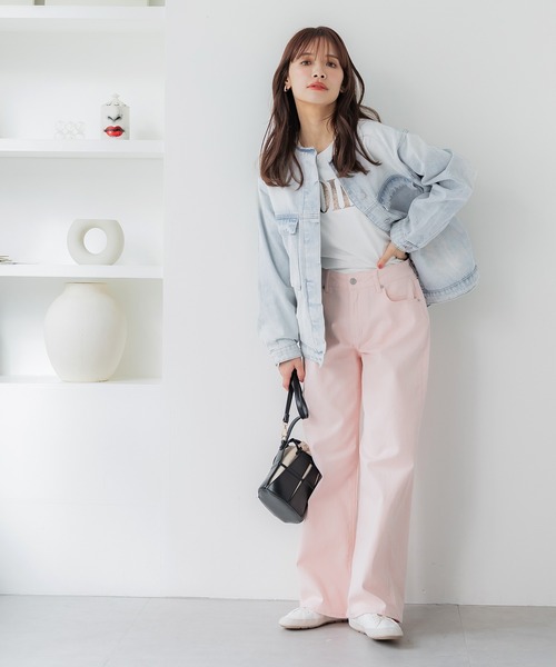 coca(coca)(コカ)の「ノーカラーデニムジャケット(デニムジャケット・レディース・ライトブルー・M/L)」の4枚目の写真