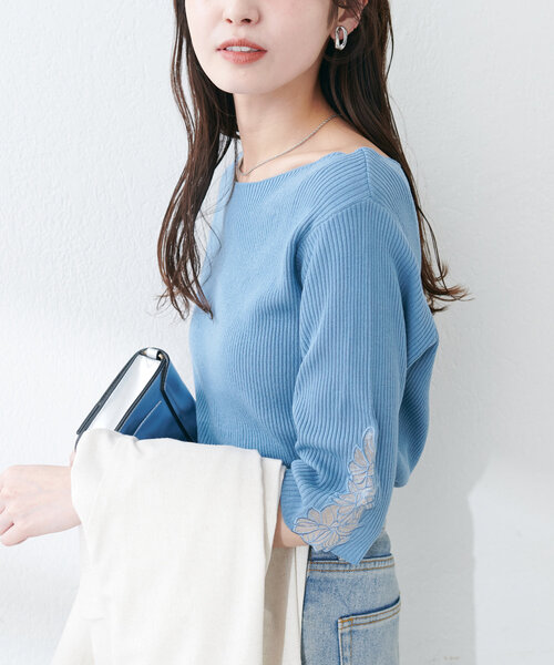 Rirandture - 新品未使用フレンチ袖口刺繍ニット Rirandture catモチーフ刺繍ニットカーディガン - メルカリ