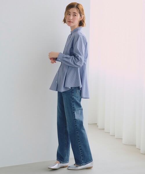 grove（グローブ）の「ペプラムスタンドネックシャツ（シャツ/ブラウス・レディース・オフホワイト/ネイビー系2/ブルー系2・01/02/03/04/05）」の11枚目の写真