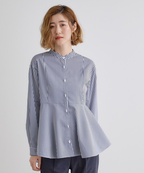【日本限定モデル】 セール】ペプラムスタンドネックシャツ（シャツ/ブラウス トップス