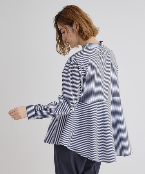 grove（グローブ）の「ペプラムスタンドネックシャツ（シャツ/ブラウス・レディース・オフホワイト/ネイビー系2/ブルー系2・01/02/03/04/05）」の14枚目の写真