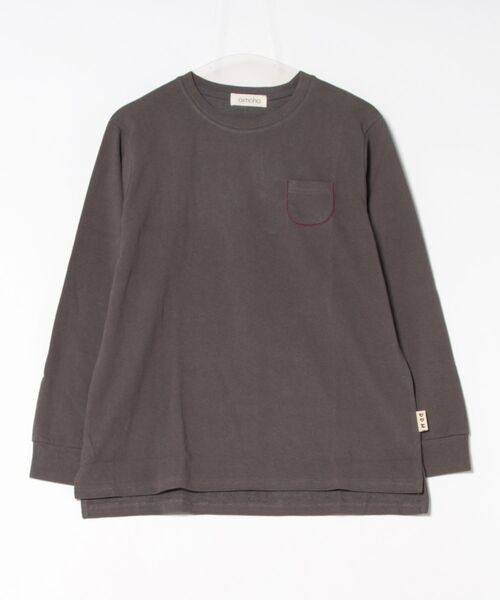 aimoha（アイモハ）の「ポケット付きシンプルロングスリーブTシャツ（Tシャツ/カットソー・レディース・ブラック/ダークグレー/オレンジ/イエロー/ホワイト・FREE）」の12枚目の写真