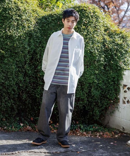 niko and...（ニコアンド）の「イージーケア無地ロングスリーブシャツ（シャツ/ブラウス・メンズ・オフホワイト/サックスブルー・MEDIUM/BIG(L)）」の3枚目の写真