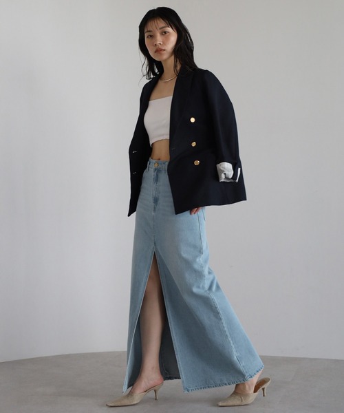 【美品】フロントスリットニットスカート coca ニット セーター フロントスリットニット レディース