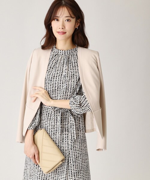 セール】【洗える／日本製】ジオメトリック柄フレアワンピース