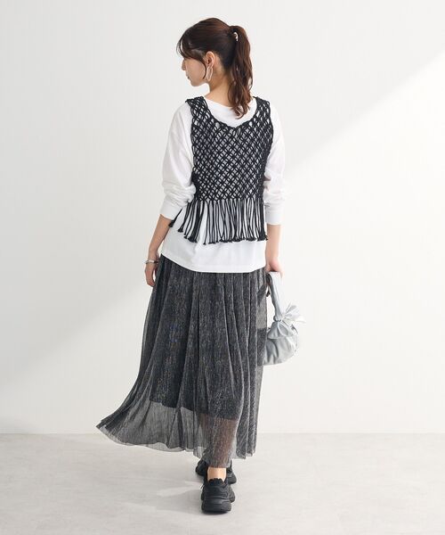 Green　Parks（グリーンパークス）の「マクラメベスト（ベスト・レディース・ホワイト系その他2/ブラック・FREE）」の14枚目の写真