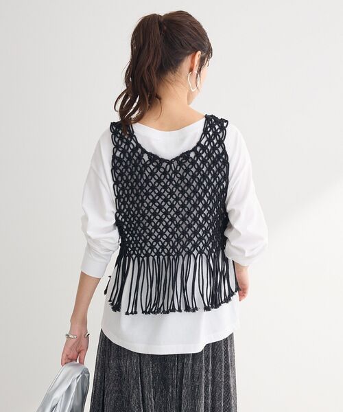 Green　Parks（グリーンパークス）の「マクラメベスト（ベスト・レディース・ホワイト系その他2/ブラック・FREE）」の17枚目の写真