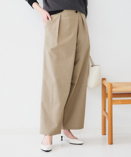 再値下げ！タグ付きuntitled アンタイトル3点セット　パンツ　スカート付き セール】【セットアップ可能】フロントラップ ワイドパンツ