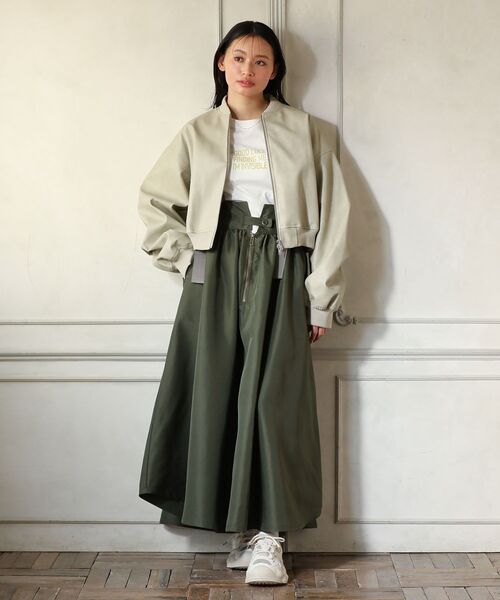 Green　Parks（グリーンパークス）の「・DOUBLE FLAGS サスペンダーミリタリースカート（スカート・レディース・ブラック/ベージュ/カーキ/ピンク・FREE）」の20枚目の写真