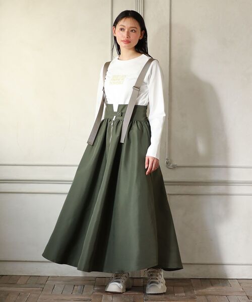 Green　Parks（グリーンパークス）の「・DOUBLE FLAGS サスペンダーミリタリースカート（スカート・レディース・ブラック/ベージュ/カーキ/ピンク・FREE）」の21枚目の写真