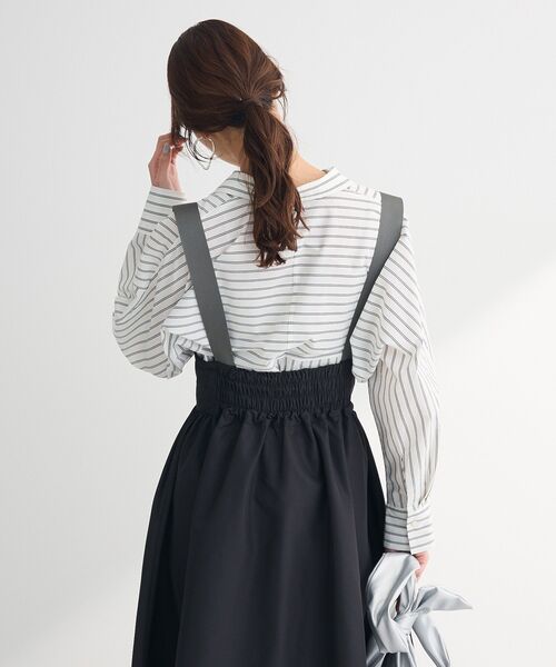 Green　Parks（グリーンパークス）の「・DOUBLE FLAGS サスペンダーミリタリースカート（スカート・レディース・ブラック/ベージュ/カーキ/ピンク・FREE）」の10枚目の写真