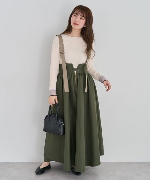 Green　Parks（グリーンパークス）の「・DOUBLE FLAGS サスペンダーミリタリースカート（スカート・レディース・ブラック/ベージュ/カーキ/ピンク・FREE）」の15枚目の写真