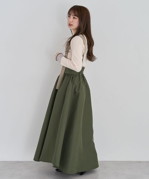 Green　Parks（グリーンパークス）の「・DOUBLE FLAGS サスペンダーミリタリースカート（スカート・レディース・ブラック/ベージュ/カーキ/ピンク・FREE）」の17枚目の写真