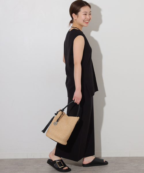 JOURNAL STANDARD relume（ジャーナルスタンダード　レリューム）の「リネンレーヨン総針Iラインスカート（スカート・レディース・チャコールグレー/ブラック・FREE）」の5枚目の写真