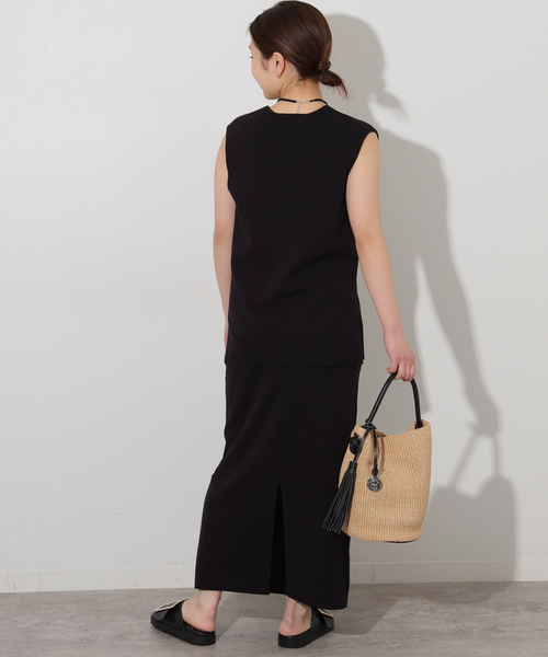 JOURNAL STANDARD relume（ジャーナルスタンダード　レリューム）の「リネンレーヨン総針Iラインスカート（スカート・レディース・チャコールグレー/ブラック・FREE）」の6枚目の写真