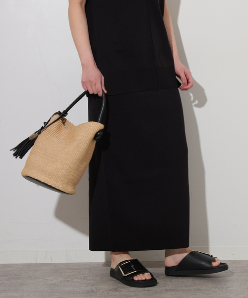 JOURNAL STANDARD relume（ジャーナルスタンダード　レリューム）の「リネンレーヨン総針Iラインスカート（スカート・レディース・チャコールグレー/ブラック・FREE）」の8枚目の写真