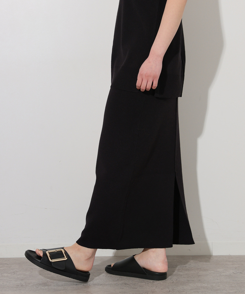 JOURNAL STANDARD relume（ジャーナルスタンダード　レリューム）の「リネンレーヨン総針Iラインスカート（スカート・レディース・チャコールグレー/ブラック・FREE）」の9枚目の写真