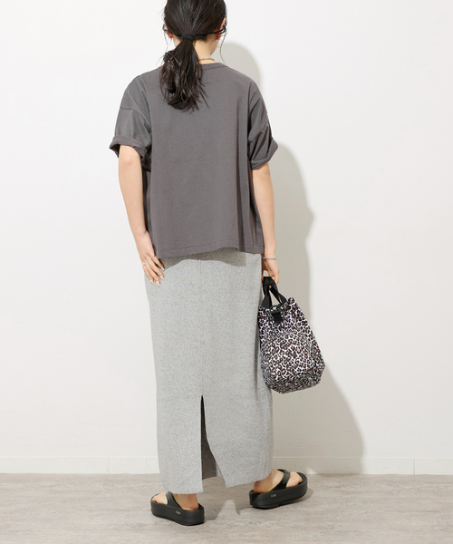 JOURNAL STANDARD relume（ジャーナルスタンダード　レリューム）の「リネンレーヨン総針Iラインスカート（スカート・レディース・チャコールグレー/ブラック・FREE）」の13枚目の写真