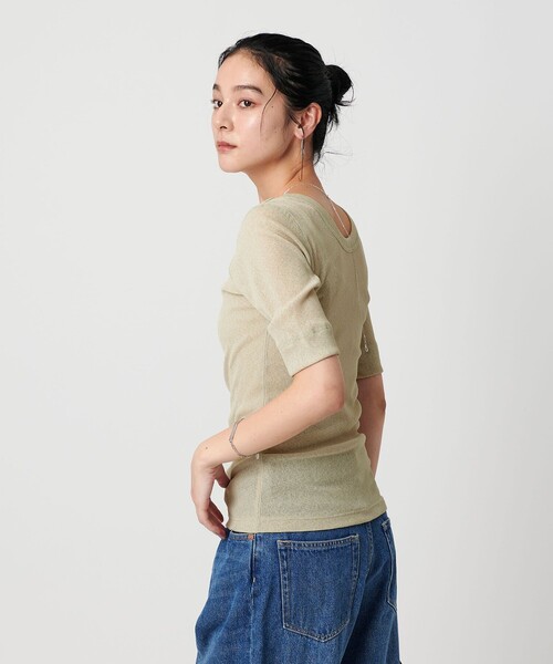 BEAUTY&YOUTH UNITED ARROWS(ビューティーアンドユースユナイテッドアローズ)の「コンパクト テレコカットソープルオーバー -2WAY-(Tシャツ/カットソー・レディース・オフホワイト/ブラック/ダークブラウン/ライム・FREE)」の4枚目の写真