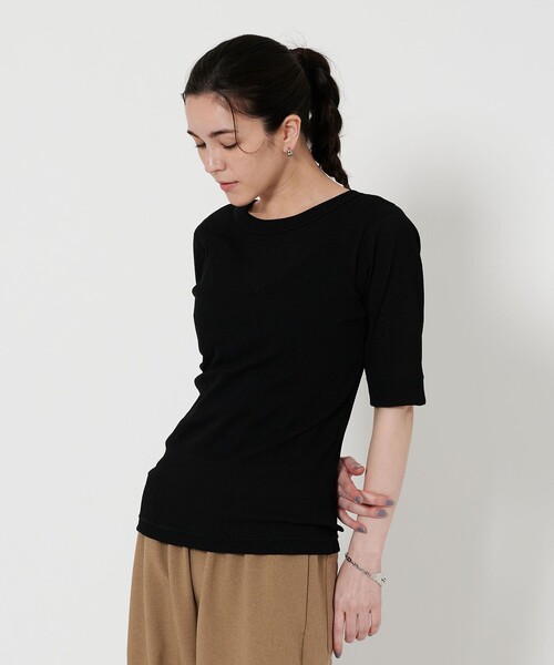 BEAUTY&YOUTH UNITED ARROWS(ビューティーアンドユースユナイテッドアローズ)の「コンパクト テレコカットソープルオーバー -2WAY-(Tシャツ/カットソー・レディース・オフホワイト/ブラック/ダークブラウン/ライム・FREE)」の5枚目の写真