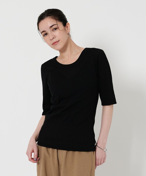 BEAUTY&YOUTH UNITED ARROWS(ビューティーアンドユースユナイテッドアローズ)の「コンパクト テレコカットソープルオーバー -2WAY-(Tシャツ/カットソー・レディース・オフホワイト/ブラック/ダークブラウン/ライム・FREE)」の7枚目の写真