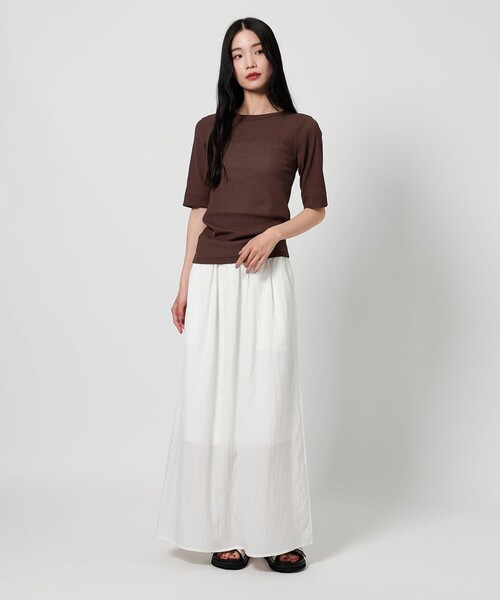 BEAUTY&YOUTH UNITED ARROWS(ビューティーアンドユースユナイテッドアローズ)の「コンパクト テレコカットソープルオーバー -2WAY-(Tシャツ/カットソー・レディース・オフホワイト/ブラック/ダークブラウン/ライム・FREE)」の14枚目の写真