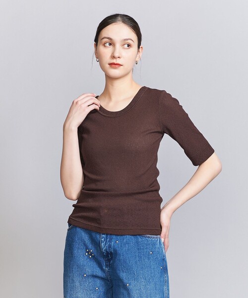 BEAUTY&YOUTH UNITED ARROWS(ビューティーアンドユースユナイテッドアローズ)の「コンパクト テレコカットソープルオーバー -2WAY-(Tシャツ/カットソー・レディース・オフホワイト/ブラック/ダークブラウン/ライム・FREE)」の16枚目の写真