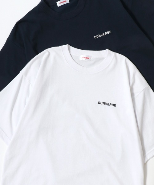 CONVERSE(コンバース)の「CONVERSE/コンバース COOLMAX/吸水速乾 ロゴ オールスター ワンポイント刺繍 半袖Tシャツ/無地T/レディース メンズ(Tシャツ/カットソー・レディース・オートミール/ベージュ/ネイビー/ブルー系その他/ホワイト/ホワイト系その他/ベージュ系その他/ピンク/ブラック/ブルーグリーン/ブラック系その他/ブルー・M/L/LL)」の2枚目の写真