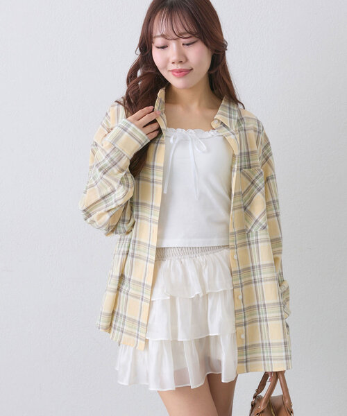 OLIVE des OLIVE（オリーブデオリーブ）の「フリルキャミ（キャミソール・レディース・ブラック/ブルー/レッド/オフホワイト・FREE）」の20枚目の写真