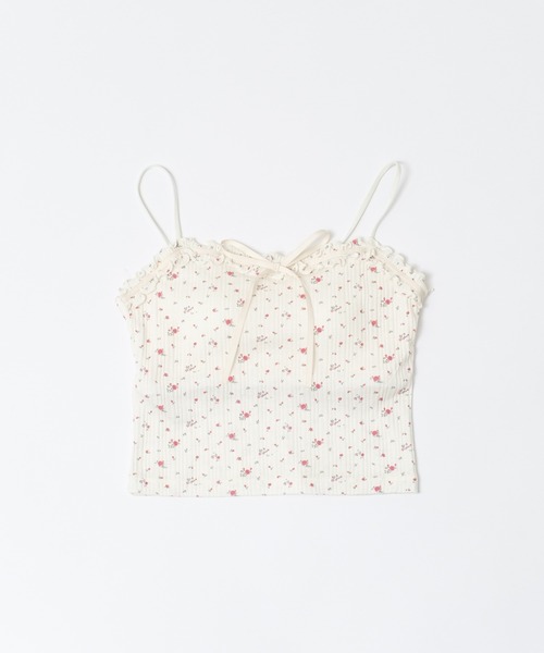 OLIVE des OLIVE（オリーブデオリーブ）の「フリルキャミ（キャミソール・レディース・ブラック/ブルー/レッド/オフホワイト・FREE）」の6枚目の写真